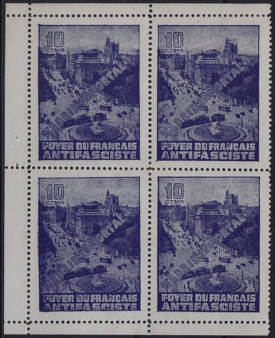 Foyer Fran�ais Antifasciste sellos postales stamps Spain Railway Civil War